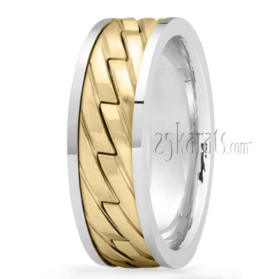 Zig-Zag Cut Handcrafted Wedding Band - view 3