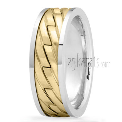 Zig-Zag Cut Handcrafted Wedding Band - view 3 of 5