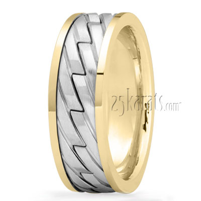 Zig-Zag Cut Handcrafted Wedding Band - view 4