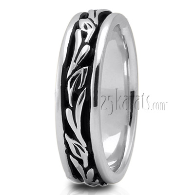 Floral Handcrafted Wedding Band - view 2