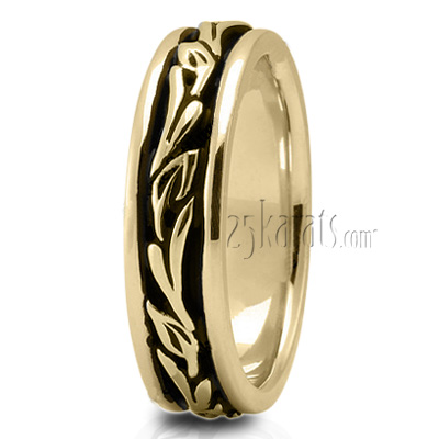 Floral Handcrafted Wedding Band - view 3