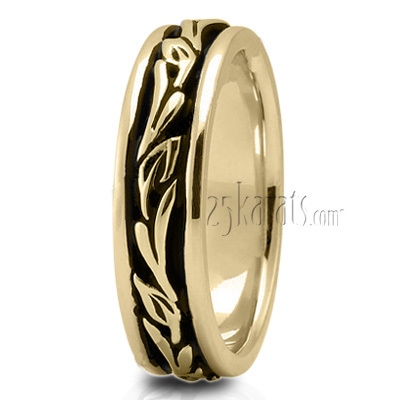 Floral Handcrafted Wedding Band - view 3 of 4