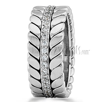 Braided Look Diamond Wedding Ring