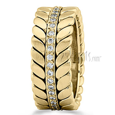 Braided Look Diamond Wedding Ring - view 2