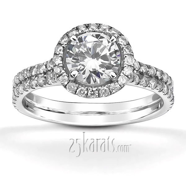 Micro Pave Set Halo Diamond Engagement Ring (3/4 ct. t.w) - view 6