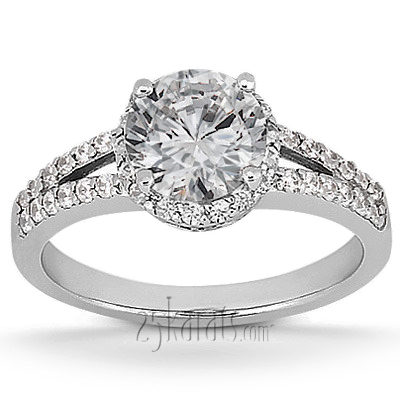 Prong Set Halo Diamond Engagement Ring (0.38 ct. tw.) - view 5