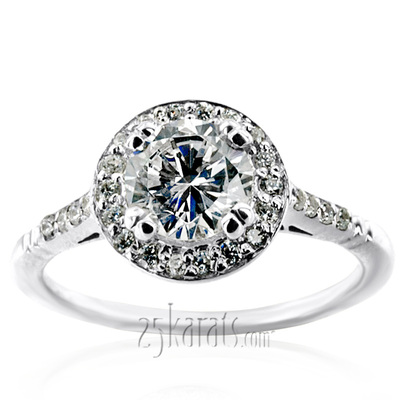 Micro Pave Halo Antique Inspired Diamond Engagement Ring (1/5 ct. t.w.) - view 4 of 6