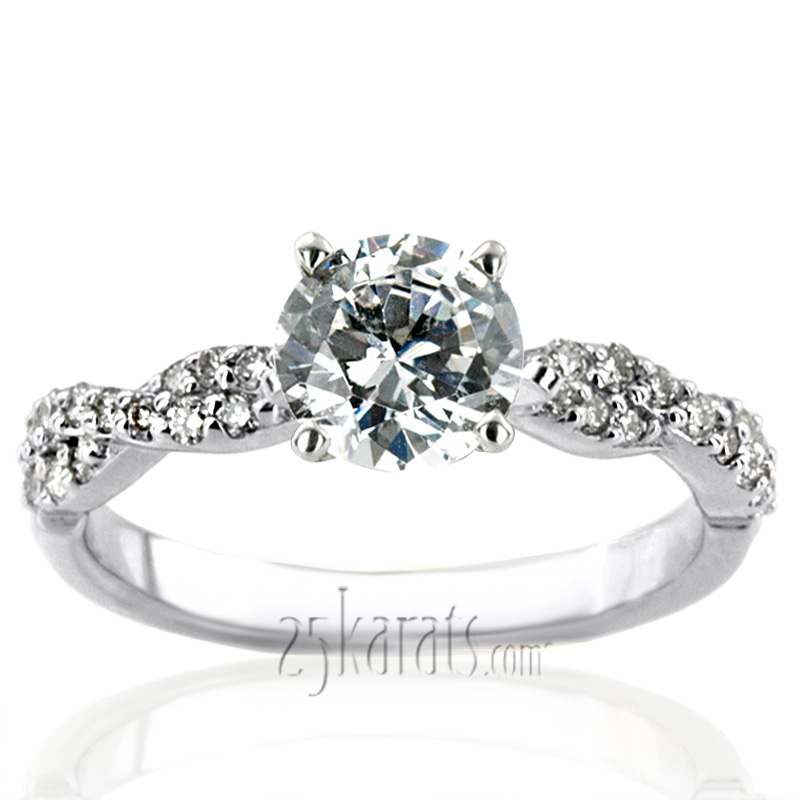 Infinity Style Twisted Shank Petite Diamond Engagement Ring (1/4 ct. t.w.) - view 5