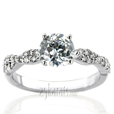 Infinity Style Twisted Shank Petite Diamond Engagement Ring (1/4 ct. t.w.) - view 5 of 7