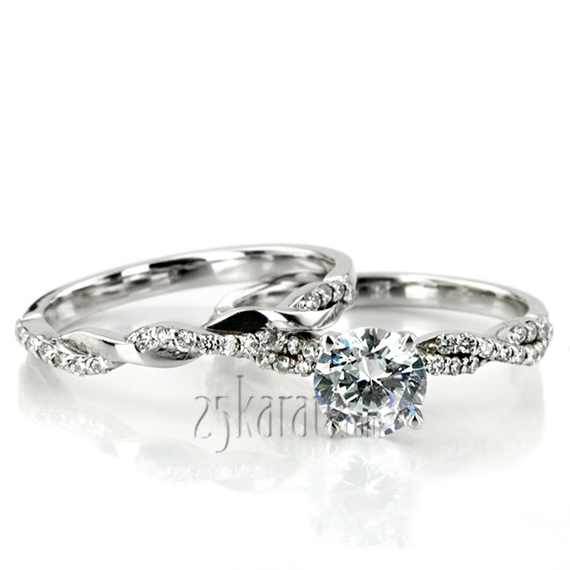 Infinity Style Twisted Shank Petite Diamond Engagement Ring (1/4 ct. t.w.) - view 7