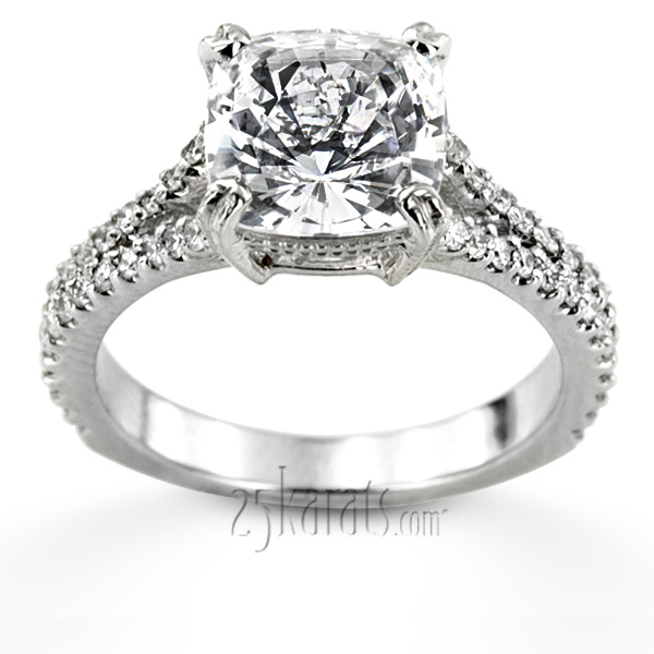 Split Shank Pave Set Contemporary Engagement Ring (1/2 ct. t.w.) - view 2