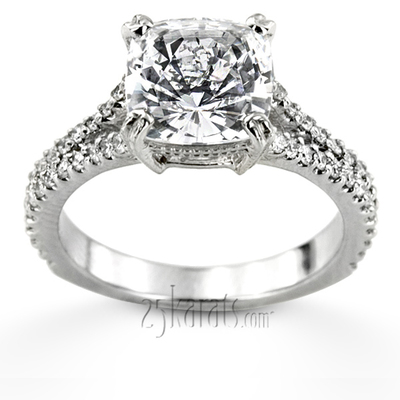 Split Shank Pave Set Contemporary Engagement Ring (1/2 ct. t.w.) - view 2 of 4