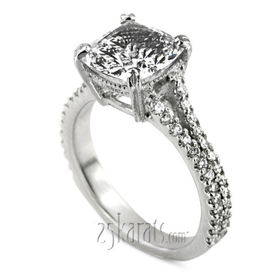 Split Shank Pave Set Contemporary Engagement Ring (1/2 ct. t.w.) - view 3 of 4