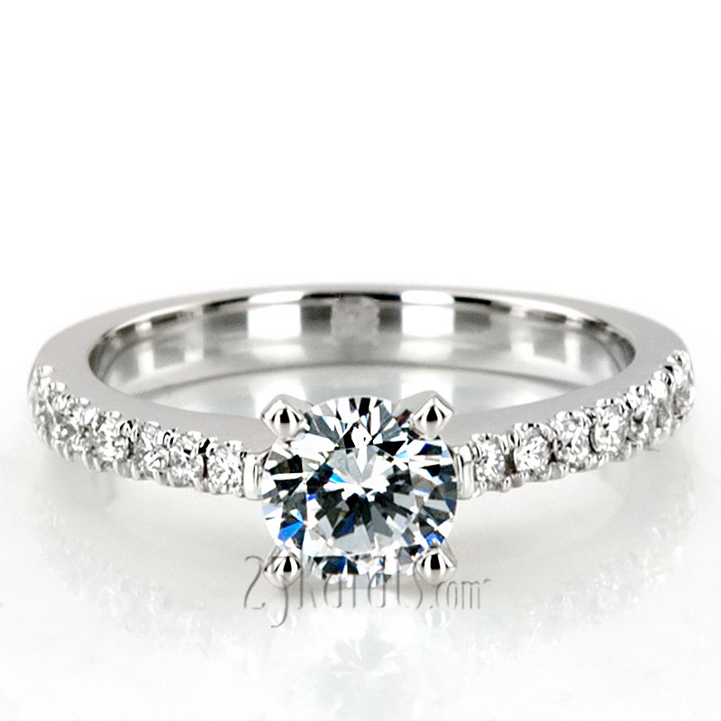 Novus Style Micro Pave Classic Diamond Engagement Ring (1/3 ct. t.w.) - view 5