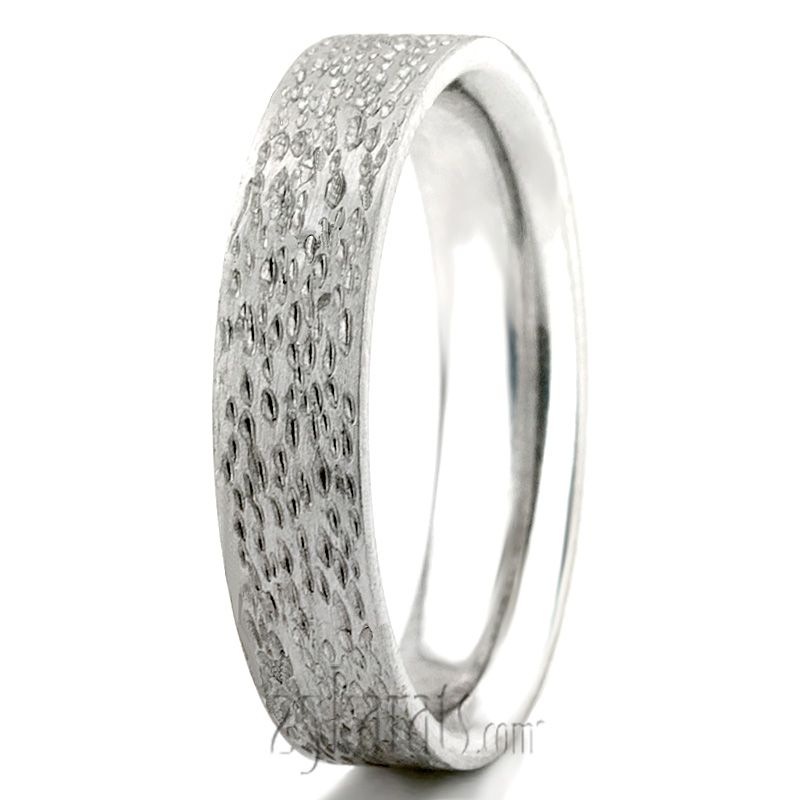 Rough Finish Plain Wedding Ring - view 3