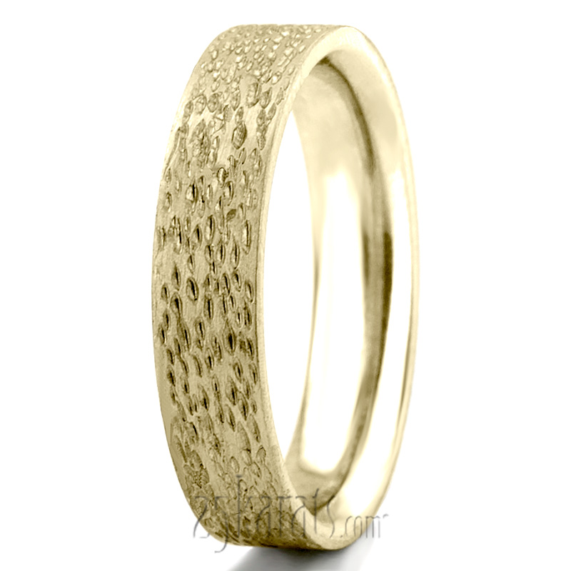 Rough Finish Plain Wedding Ring - view 4