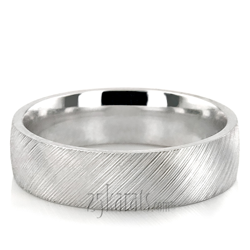 Angle Carbide Plain Wedding Ring - view 2