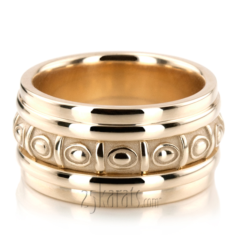 Stylish Double Step-edge Celtic Wedding Ring  - view 4