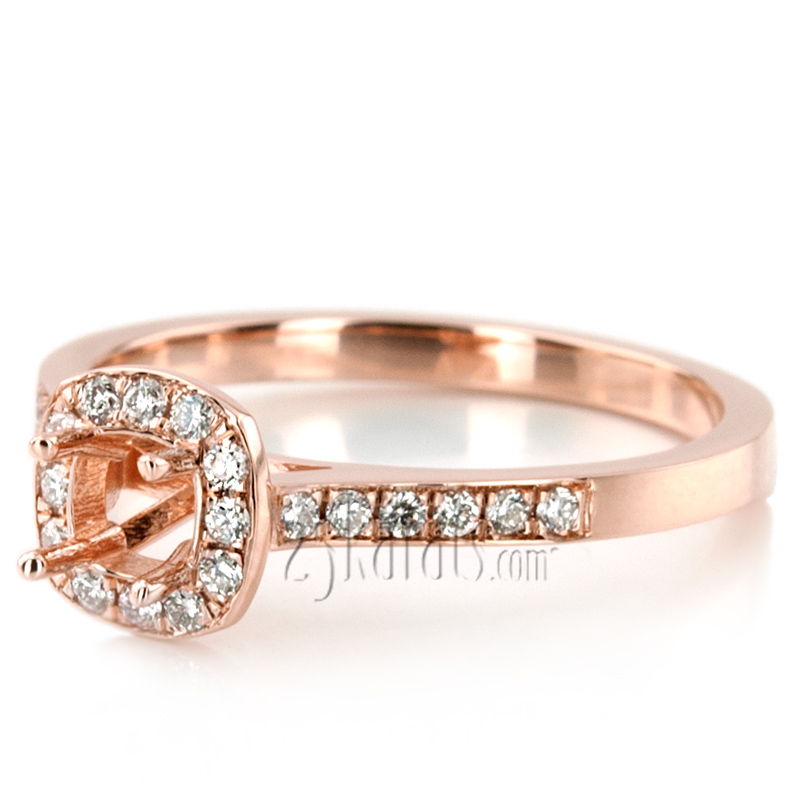 Joyful Halo Pave Set Diamond Engagement Ring (1/2 ct. t.w.)  - view 13