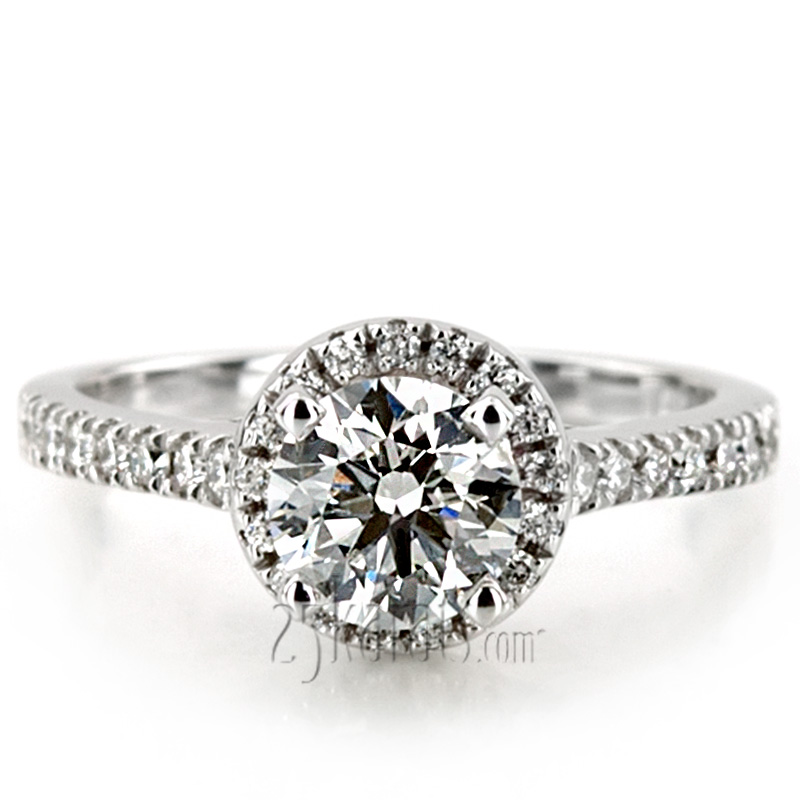 Halo Style Split Prong Diamond Engagement Ring ( 0.27 ct. tw. ) - view 7