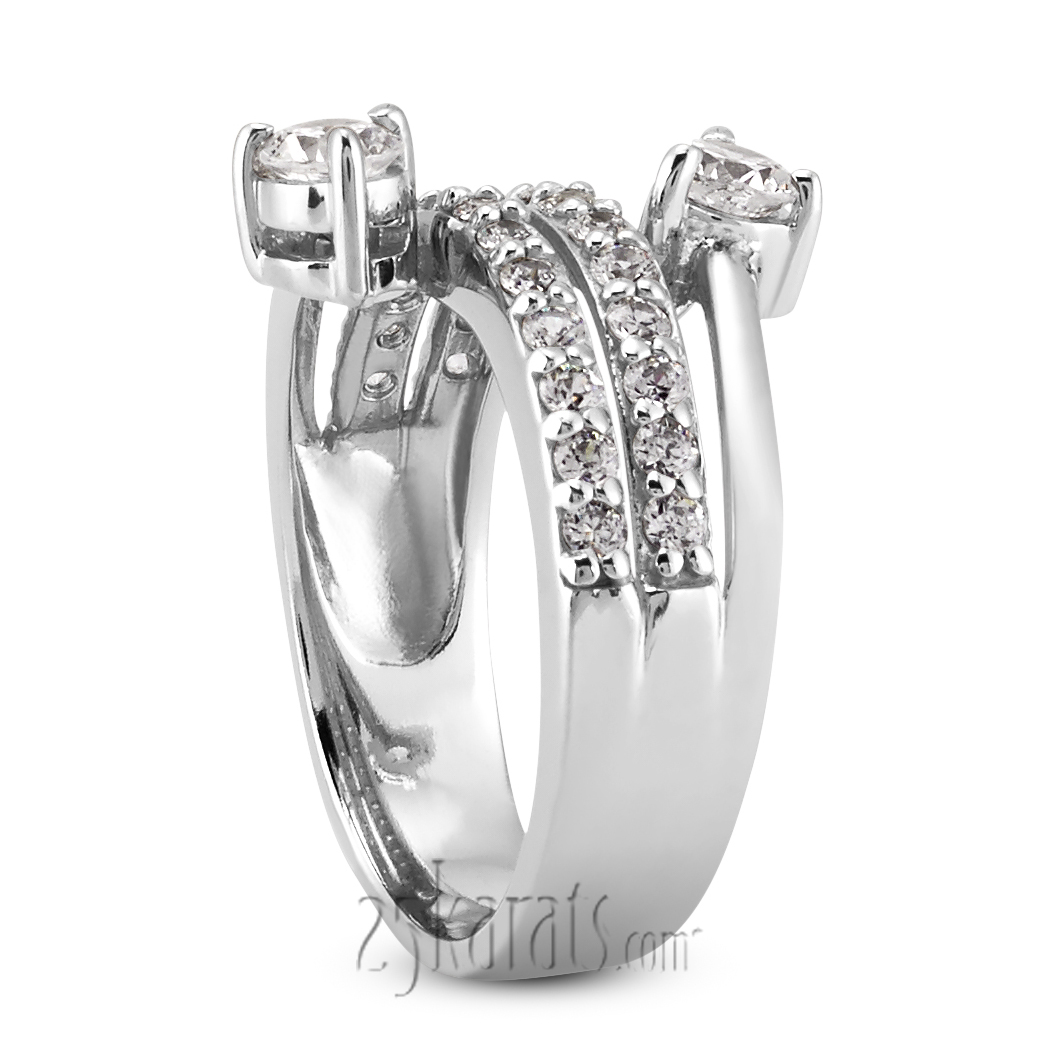 "You & Me" Two Stone Prong Set Fancy Diamond Ring (1.15ct tw) - view 1