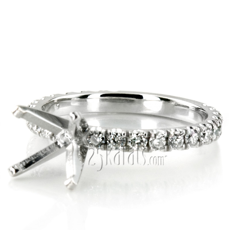 Contemporary Micro Pave Set Diamond Engagement Ring (1/2 ct. t.w.) - view 7