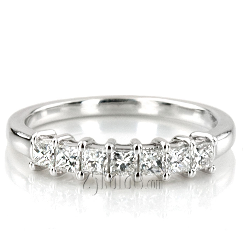 Seven Stone Princess Cut Basket Setting Woman Ring (1/2 ct. tw.) - view 7