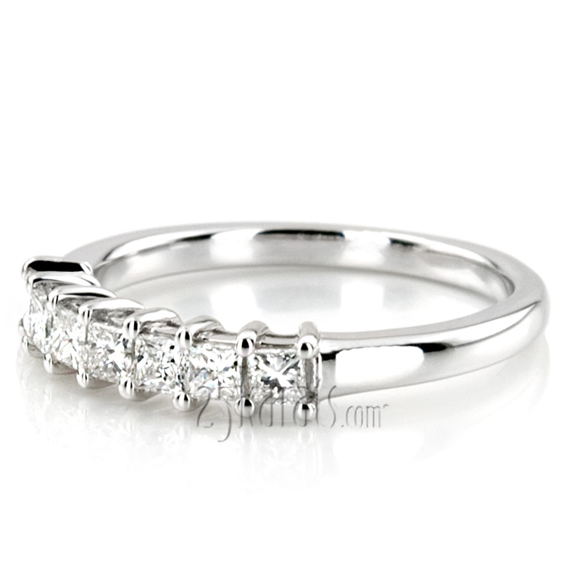 Seven Stone Princess Cut Basket Setting Woman Ring (1/2 ct. tw.) - view 8