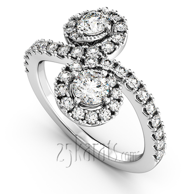 "You & Me" Two Stone Fish Tail Set Diamond Ring (1.00ct.tw) - view 1 of 4