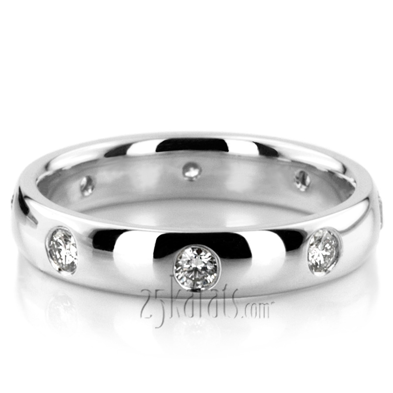 Classic Dome Eight Stone Diamond Wedding Ring  - view 2