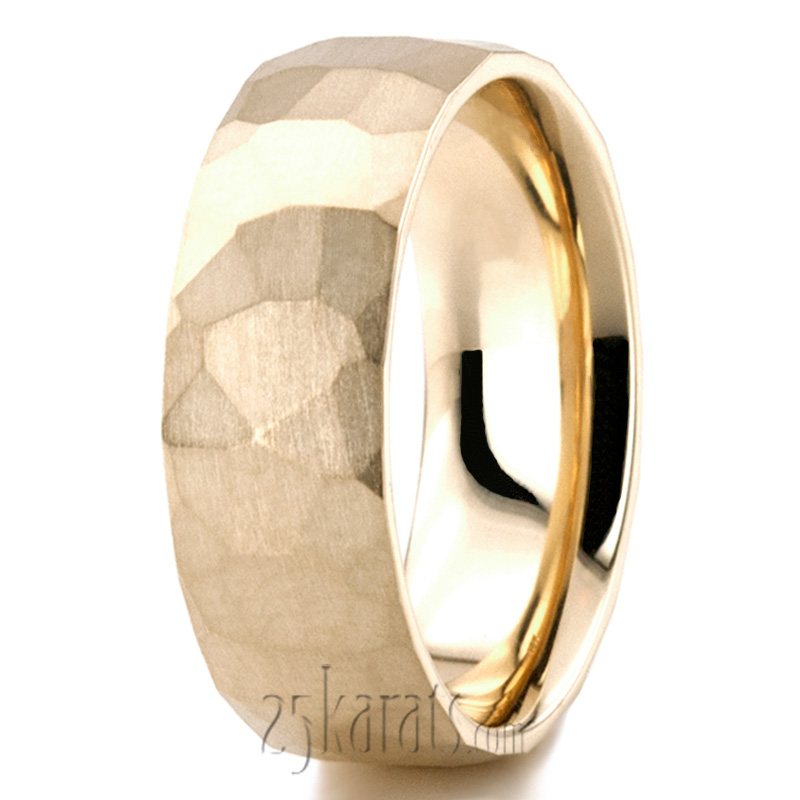 Ridged High Polish Basic Design Wedding Ring  - view 4