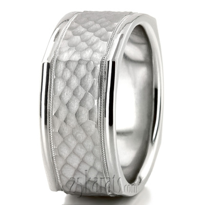 Attractive Hammered Square Wedding Band  - view 6 of 7