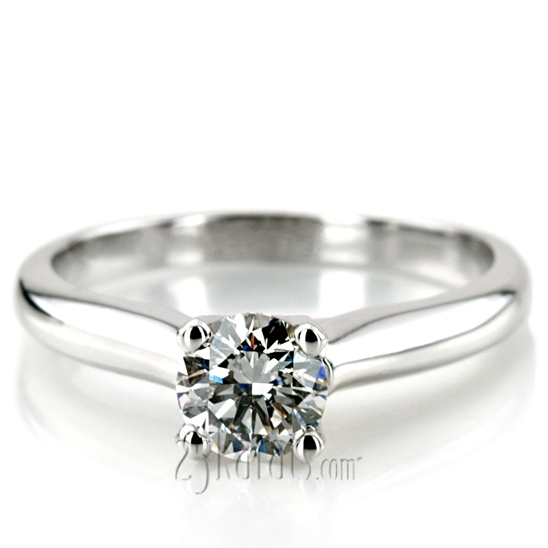 Cathedral Style Solitaire Diamond Engagement Ring - view 6