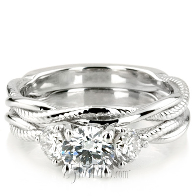 Twisted Shank Three Stone Diamond Engagement Ring (1/3ct. t.w.) - view 1 of 8