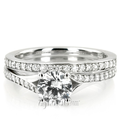 Contemporary Bypass Diamond Engagement Ring Setting (1/4 ct. t.w.) - view 1 of 8