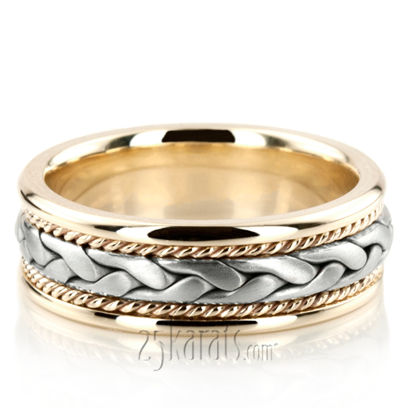 Braided Elegant Hand Woven Wedding Band  - view 4