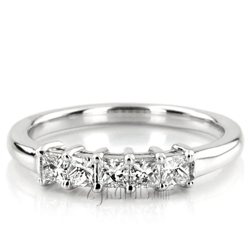 Traditional Basket Setting Princess Cut Woman Diamond Ring (1/2 ct. tw.) - view 7