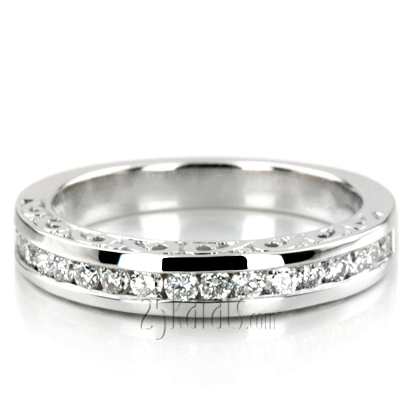 0.34 ct. Channel Set Antique Diamond Wedding Band - view 7