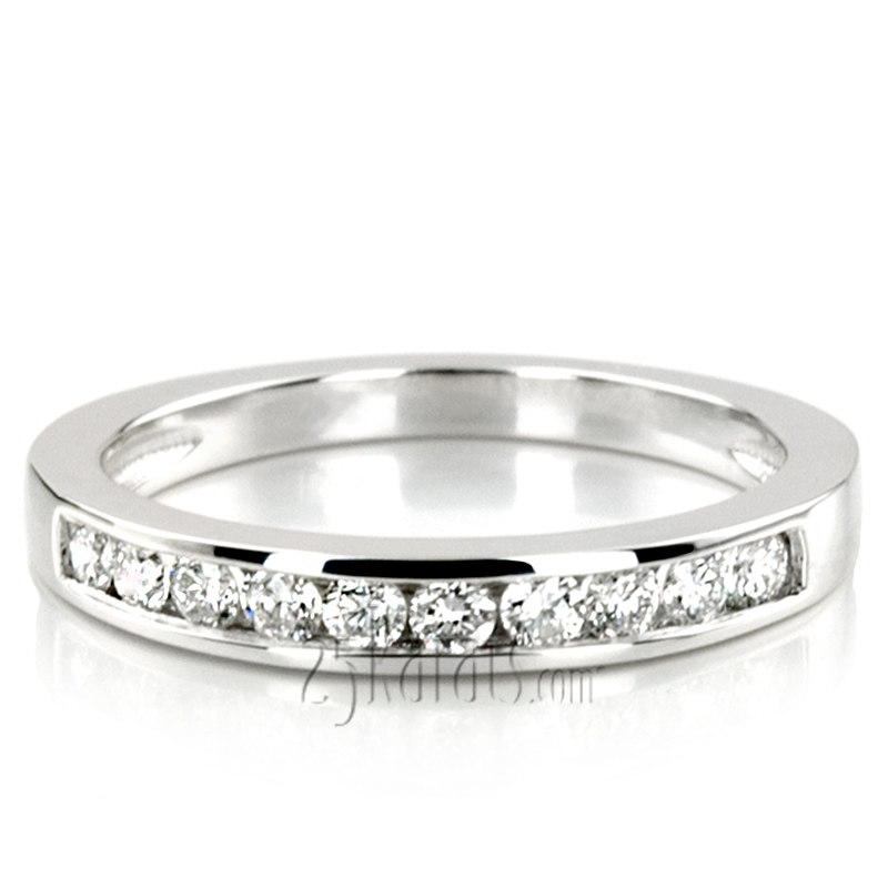 10 Stone Classic Channel Diamond Band ( 0.35 ct. tw.) - view 5