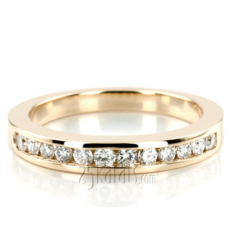 Classic  Round Cut Channel Set Diamond Wedding Band (0.36ct. tw.) - view 7