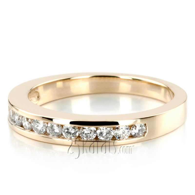 Classic  Round Cut Channel Set Diamond Wedding Band (0.36ct. tw.) - view 8