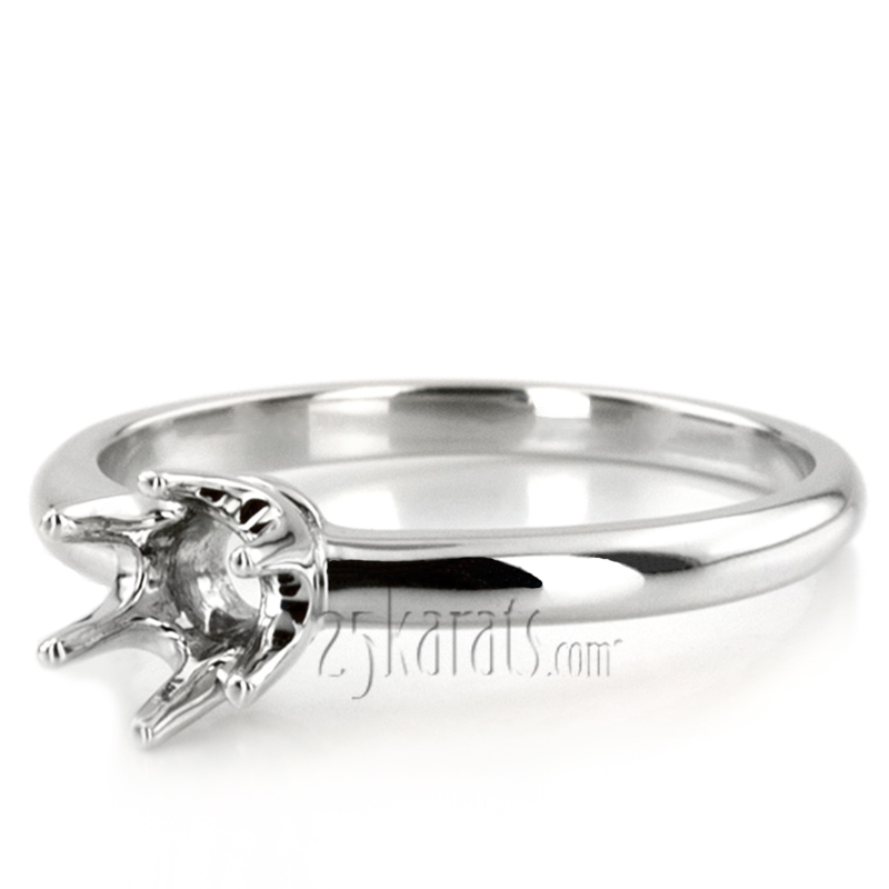 Round Cut U-Prong Set Diamond Engagement Ring - view 4