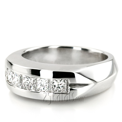 Classic Five Stone Channel Set Men Diamond Ring (0.85 ct.tw) - view 6 of 6