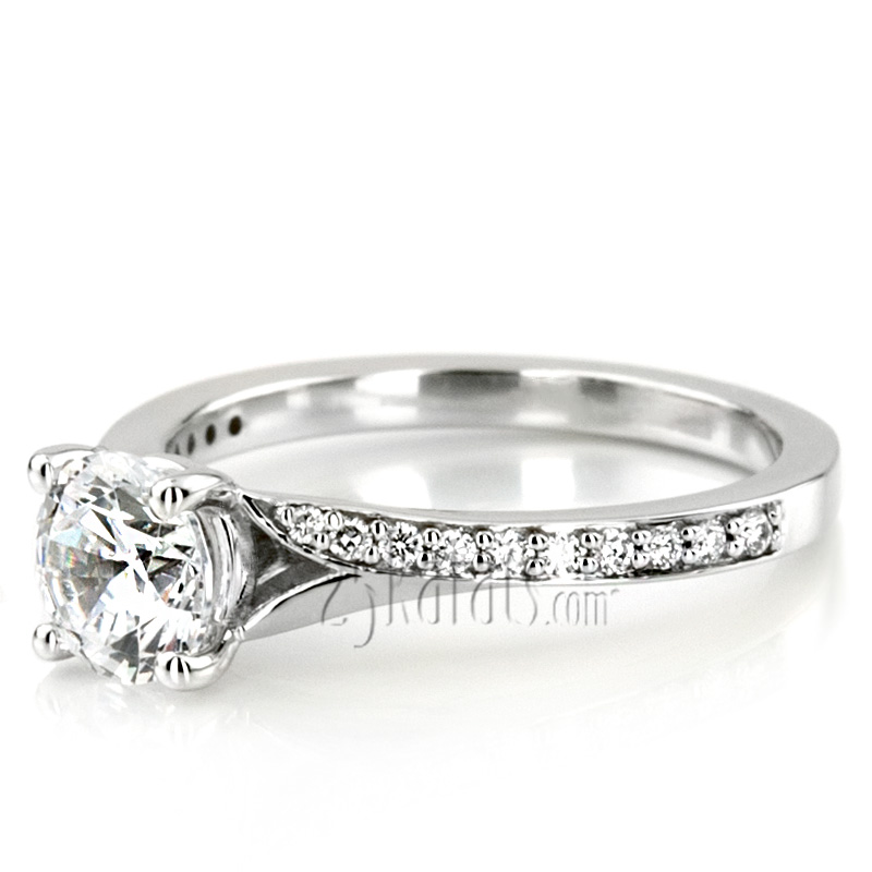 Contemporary Bypass Diamond Engagement Ring Setting (1/4 ct. t.w.) - view 3