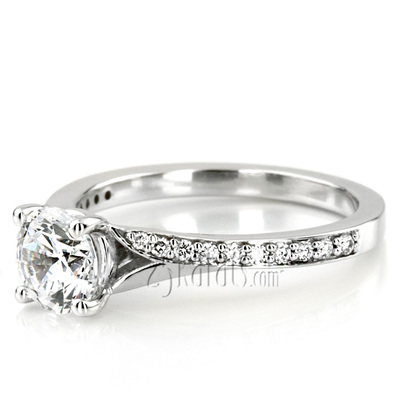 Contemporary Bypass Diamond Engagement Ring Setting (1/4 ct. t.w.) - view 3 of 8