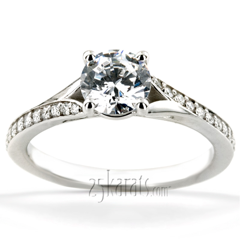 Contemporary Bypass Diamond Engagement Ring Setting (1/4 ct. t.w.) - view 5