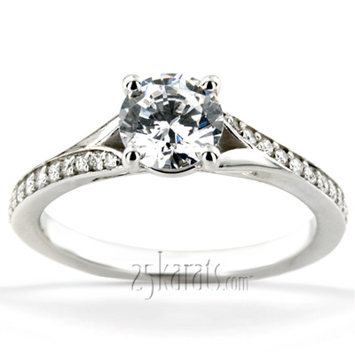 Contemporary Bypass Diamond Engagement Ring Setting (1/4 ct. t.w.) - view 5 of 8