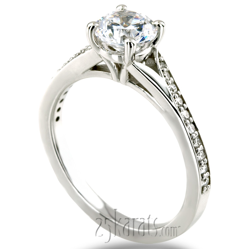 Contemporary Bypass Diamond Engagement Ring Setting (1/4 ct. t.w.) - view 6