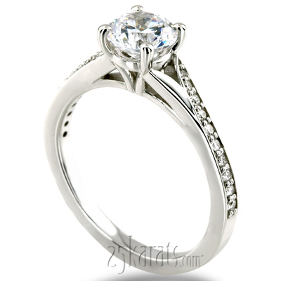 Contemporary Bypass Diamond Engagement Ring Setting (1/4 ct. t.w.) - view 6 of 8