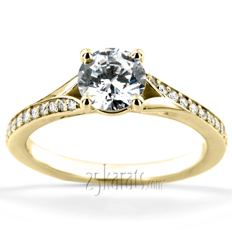 Contemporary Bypass Diamond Engagement Ring Setting (1/4 ct. t.w.) - view 7